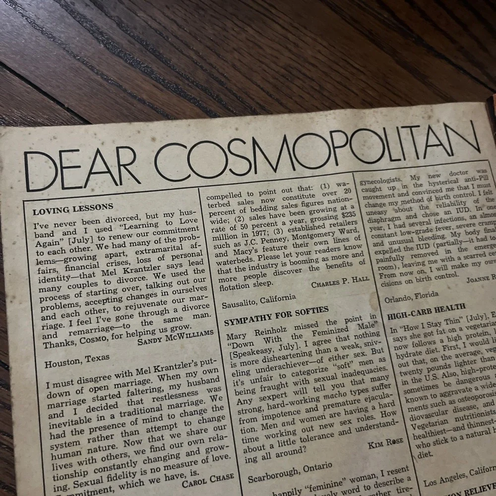 COSMOPOLITAN MAGAZINE OCTOBER 1978 PEGGY DILLARD FRANCESCO SCAVULLO